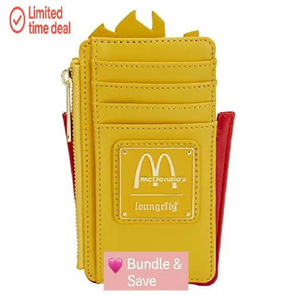 French Fries Cardholder - 4 Slots, Zipper Pocket, Vegan Leather - Picture 5 of 6